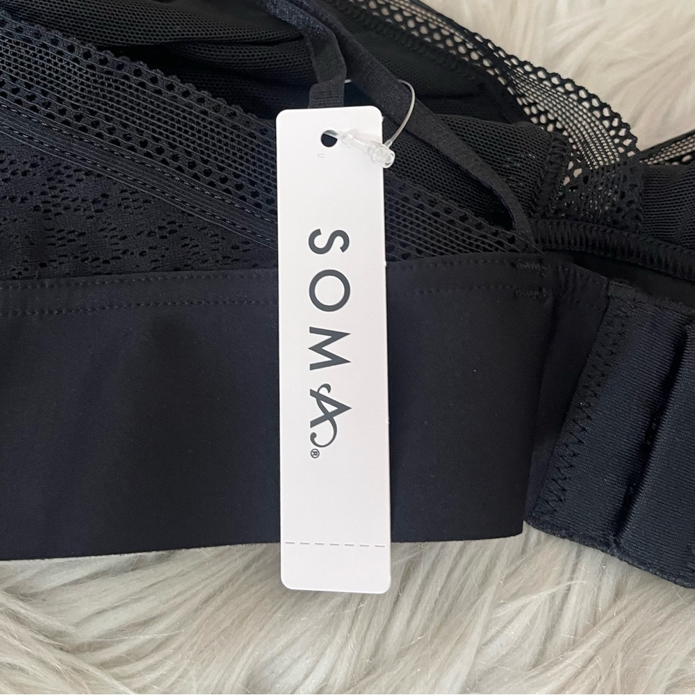 {Soma} Triangle Bralette with Lace in Black - Womens Small - NWT - Picture 10 of 13